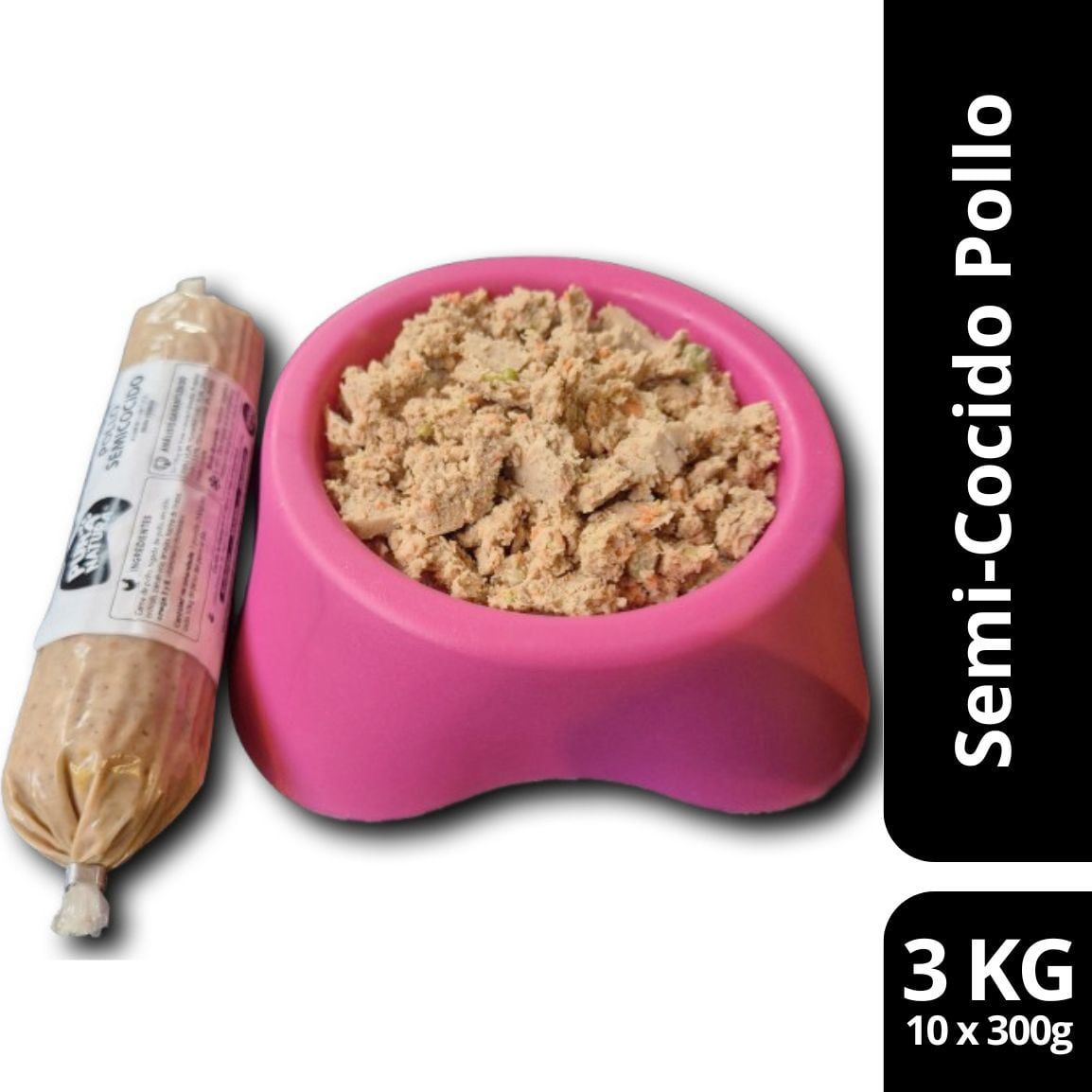 semi cocido pollo para perros natural